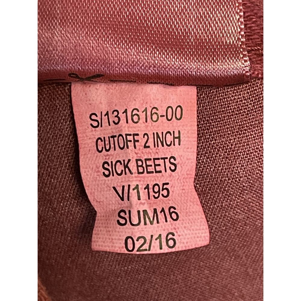Old Navy Womens 10 Red Cutoff‎ Distressed Shorts Frayed Hem Cotton Sick Beets - Picture 10 of 13